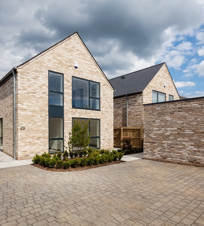 residential building with permeable pavers driveway residential building and front permeable pavers driveway