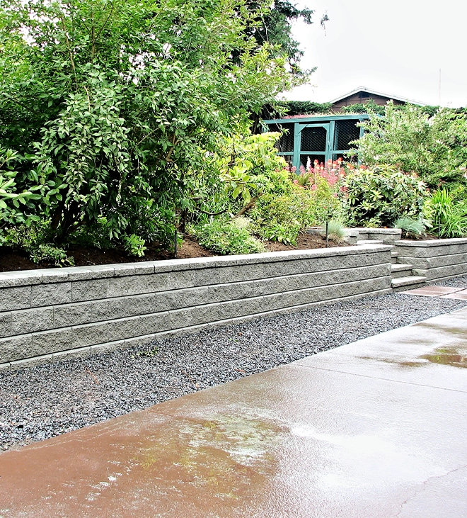 small concrete block retaining walls