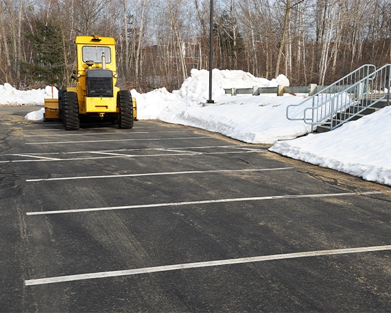 snow removing from parking area
