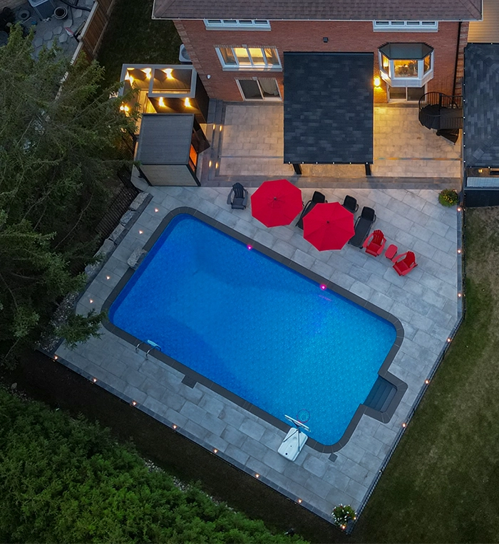 top view of home full backyard