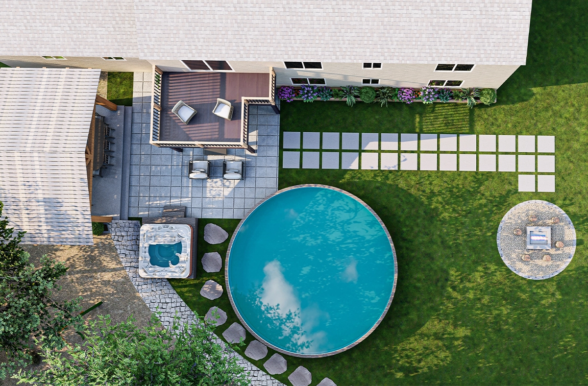top view of landscape 3d rendering