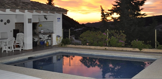 vinyl pool in home back space