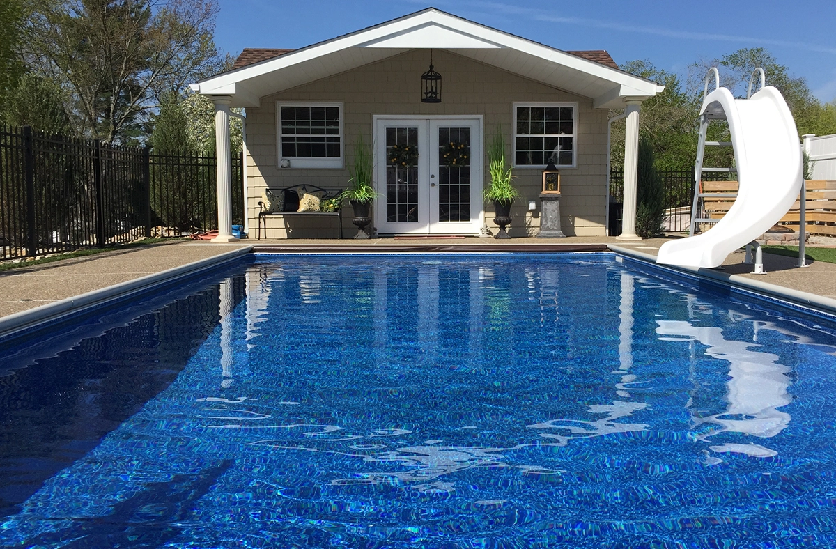 vinyl pool in front of home