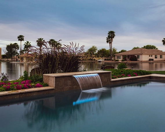swimming pool waterfall