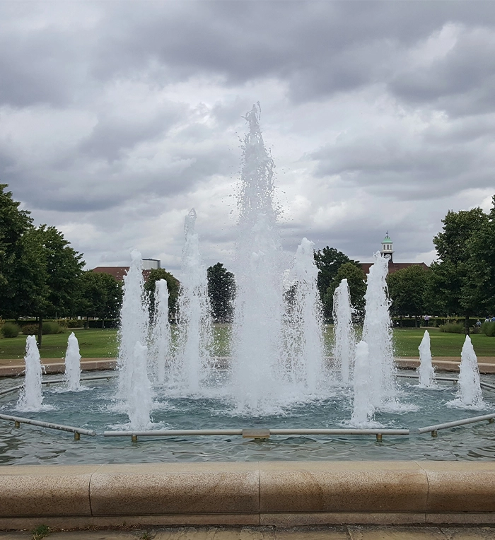 waterwall and fountain, water flowing up