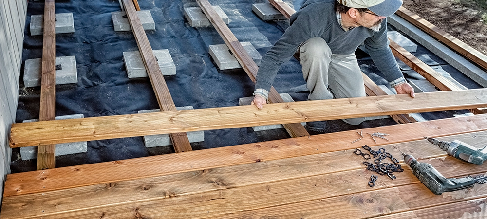 Constructing a Wooden Flooring of a Terrace