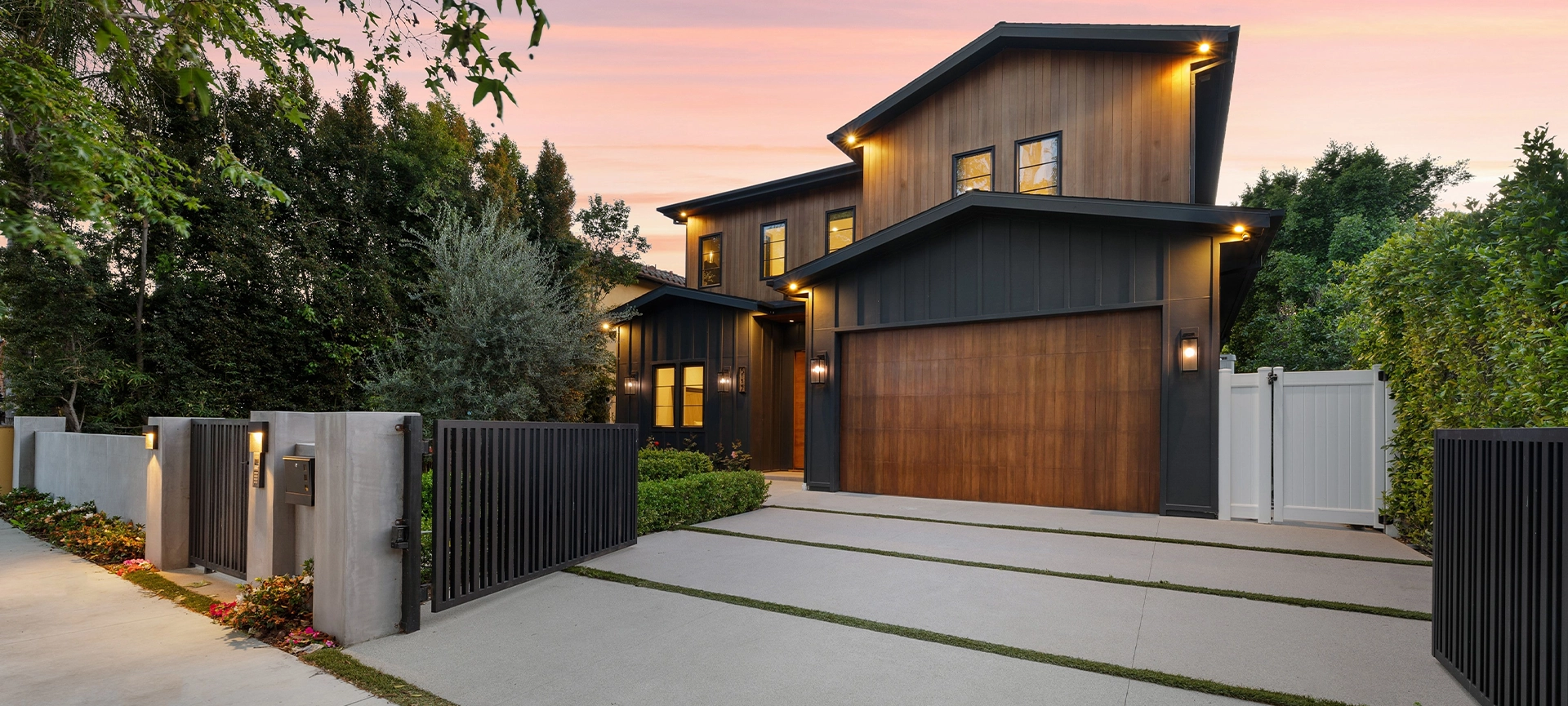 Stylish two story home with modern finishes, sunset views, pool, open living, luxe bathrooms, chef kitchen, and expansive closets