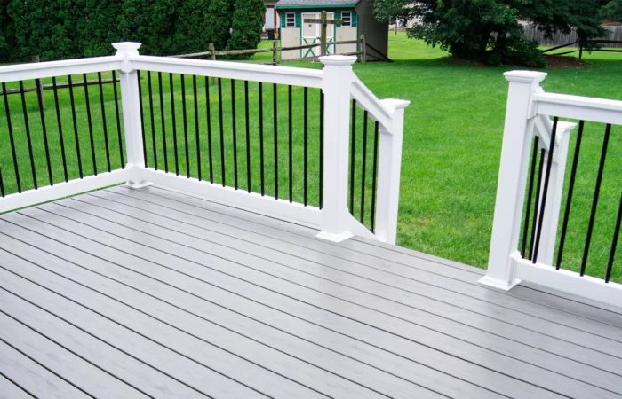 Residential Backyard Gray Composite Deck