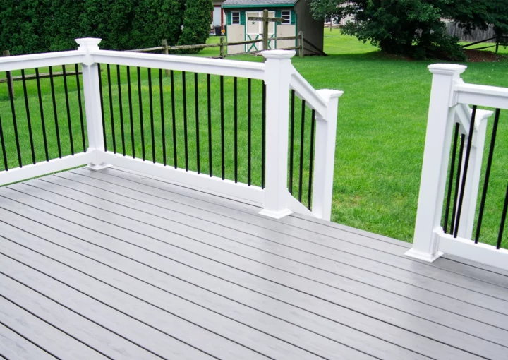 Residential Backyard Gray Composite Deck