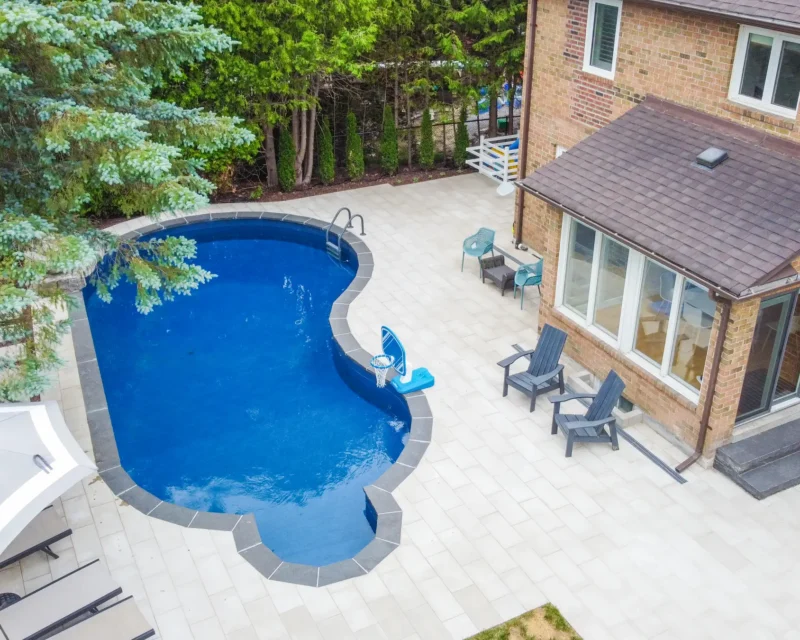 backyard pool patio overview