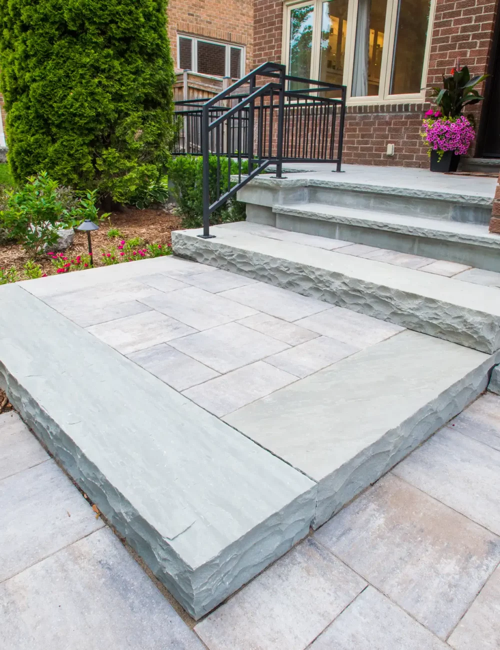 interlocked patio with stairs
